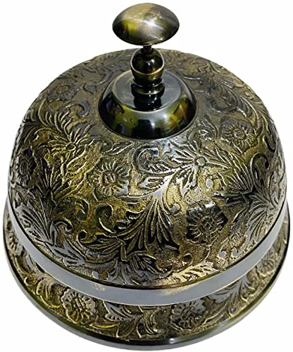 Antique Desk Bell Brass Golden Office Loud Desk Classic Vintage Service Bell for Hotels, Schools, Restaurants, Reception Areas, Hospitals, Warehouses by ERA Store. Antique Desk Bell Brass Golden Office Loud Desk Classic Vintage Service Bell for Hotels, Schools, Restaurants, Reception Areas, Hospitals, Warehouses by ERA Store.