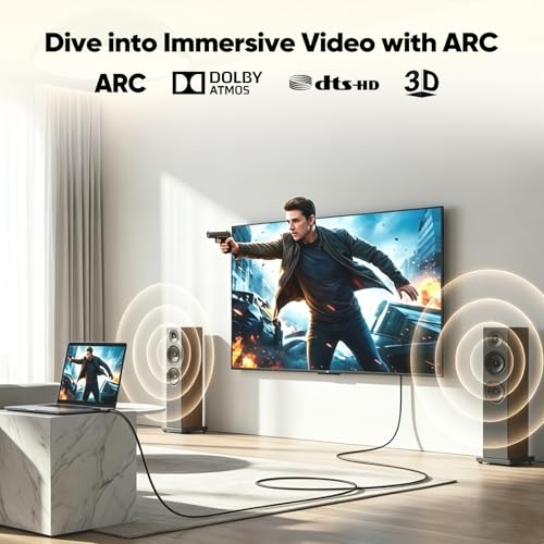 Cable HDMI 4K de 10 pies y alta velocidad para monitor de ordenador y consolas 4