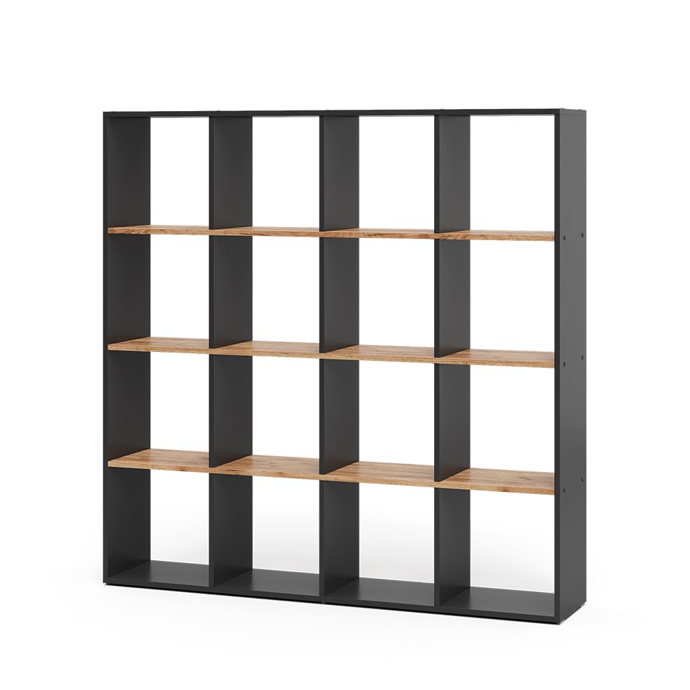 Vicco Scaffale Karree, Antracite/Rovere dorato, 142.4 x 143 cm | per una suddivisione flessibile dello spazio e una conservazione ordinata