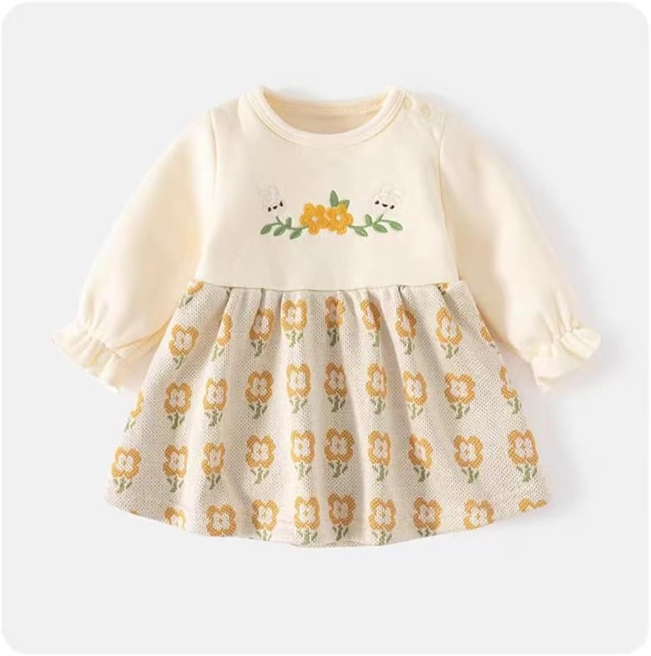 ワンピース ベビーワンピース ワンピースセットベビードレス 長袖 プリンセススカートスーツ 秋冬服 お洒落 プリンセス風