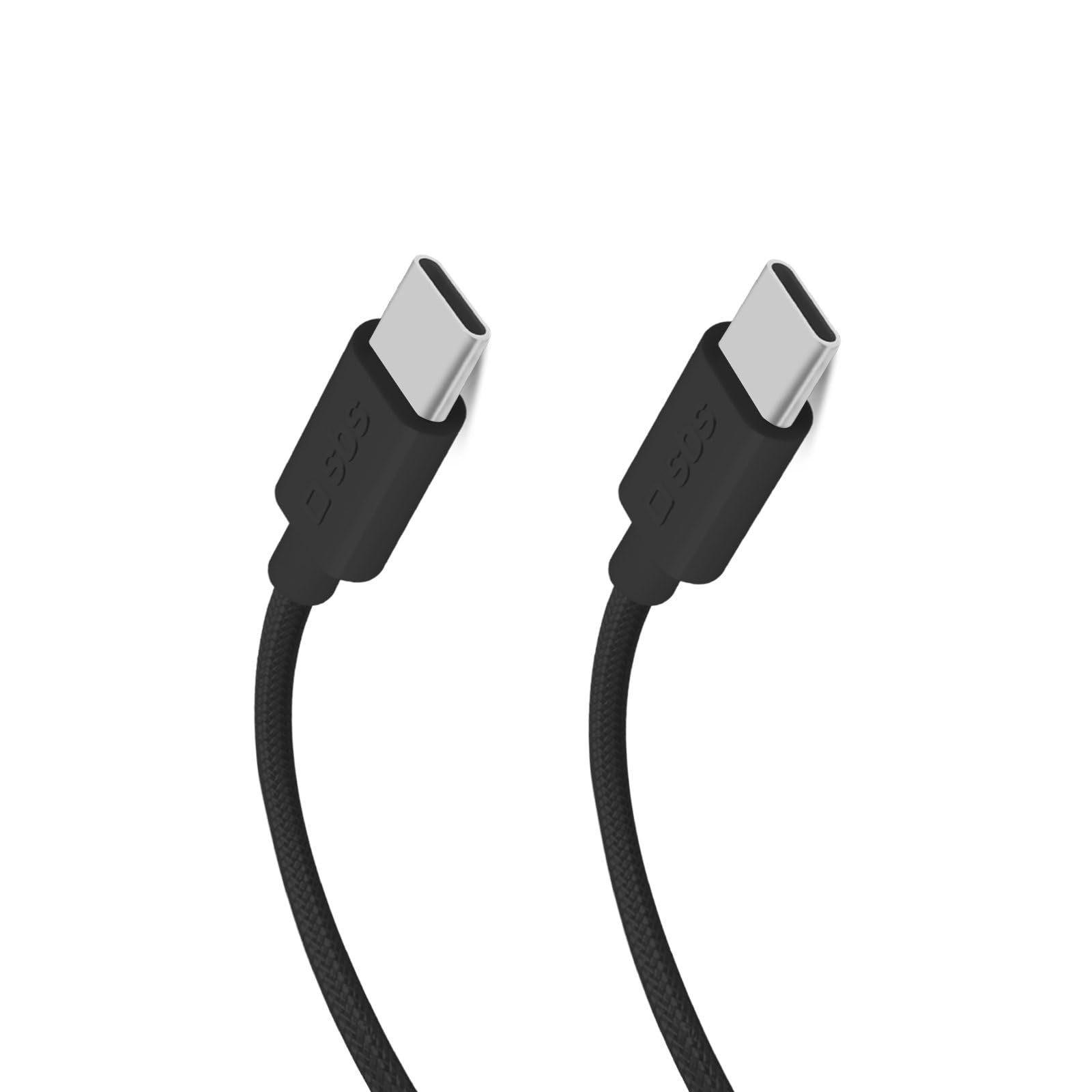SBS Cavo USB-C 1.5M in Tessuto, Tecnologia Power Delivery (PD), Supporta fino a 60W, Cavo Antigroviglio, Ricarica e Trasferimento Dati 480Mbit/s, Compatibile con Dispositivi USB-C, Nero