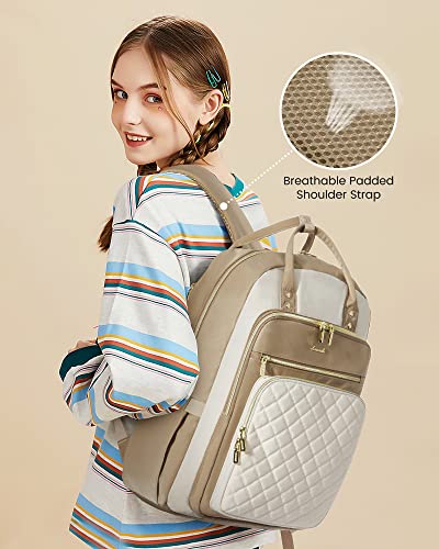Image of LOVEVOOK Laptop Backpack for Women, Stylish Backpack Purse with USB Port for Travel Work Commuter, Lightweight Casual Daypacks, Nurse Teacher Computer Bag, College Bookbag, Fit 15.6 inch Laptop