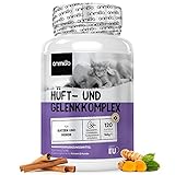 Animigo Hüft & Gelenk Komplex für Hunde & Katzen mit MSM, Glucosamin, Kurkuma Chondroitin, Hyaluronsäure & Zimt für Knochen, Gelenke & Beweglichkeit - 120 Kapseln - Gelenk- & Knochenschutz für Hunde