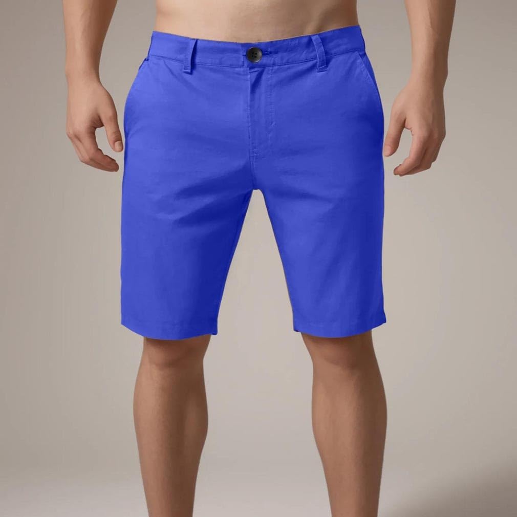 Men's Slim Fit Work Wear Shorts Solid Color Zipper Summer Casual Daily Sports Short Pants