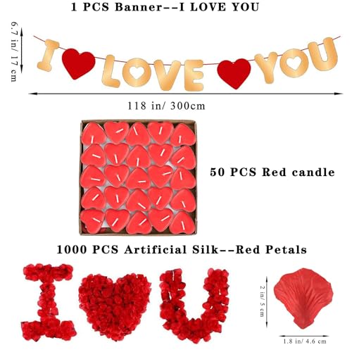 Romantic Decorations, Candles Petals Balloons Decorations Kit - Image 2