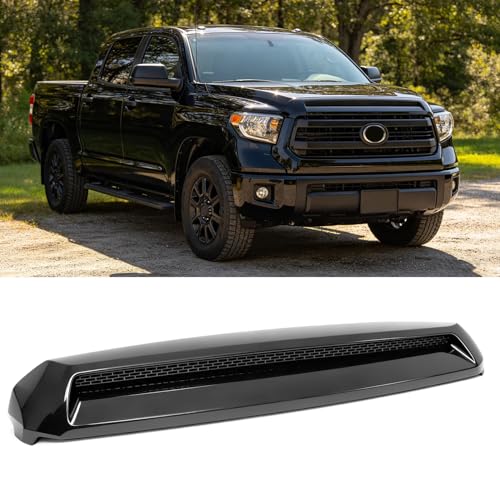 VOMODAONEA Front Upper Hood Bulge Molding Grille Trim Compatible with 2014-2021 Toyota Tundra Hood Scoop Molding Grill Trim Replacement for 76180-0C030 (Glossy Black)