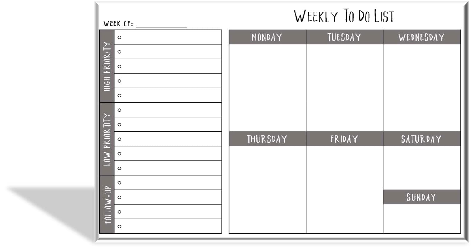 To-Do-Notizblock, 60 Seiten mit Checkliste und Prioritätsabschnitten. 20 % mehr Seiten als die meisten Notizblöcke. Halber Brief (21 x 14 cm), 2 Stück