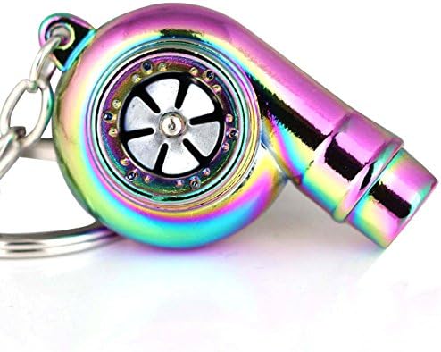 maycom Creative Sleeve Spinning Turbo Turbine Turbocharger Keychain Key Chain Ring Keyring Keyfob