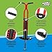 BUBBLE JUMP Pogo Stick for Kids Age 10 & up Red - for Boys, Girls, Teens & Adults 80 to 160 Lbs - Easy Grip Rubber Handle Master Jumper Pogo Sticks - High Jumping Kids Pogo Stick