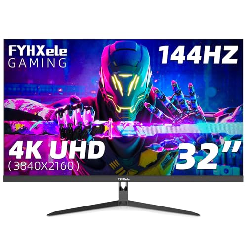 FYHXele 32 inch 4K Gaming Monitor, UHD Fast IPS Panel