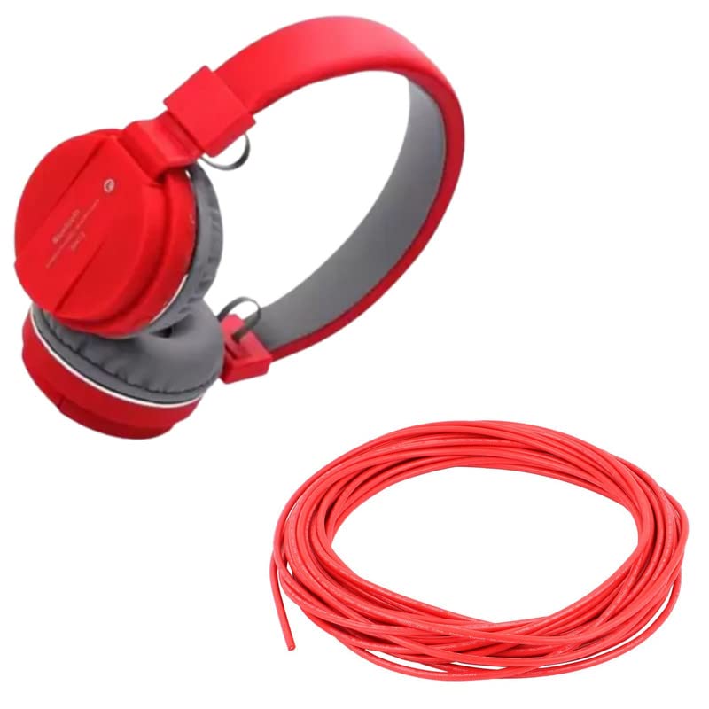 Cospex Combo Pack of 2 Items - Comfortable On-Ear Bluetooth Wireless Headphone, Flexible 1mm Copper Wire for Home or Domestic Industrial Electric Wiring, Electric Wire-10Feet (Red Color)-image-34