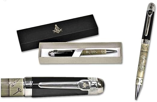 Square & Compass All Seeing Eye Masonic Ball Point Pen