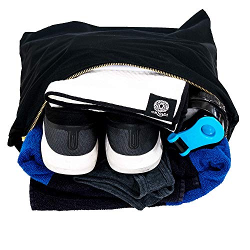X Large Antimicrobial Wet Bag & Organic Towel Set Inhibits Bacteria And Odor From Gym Clothes, Swimsuits And Travel Laundry #TOP3