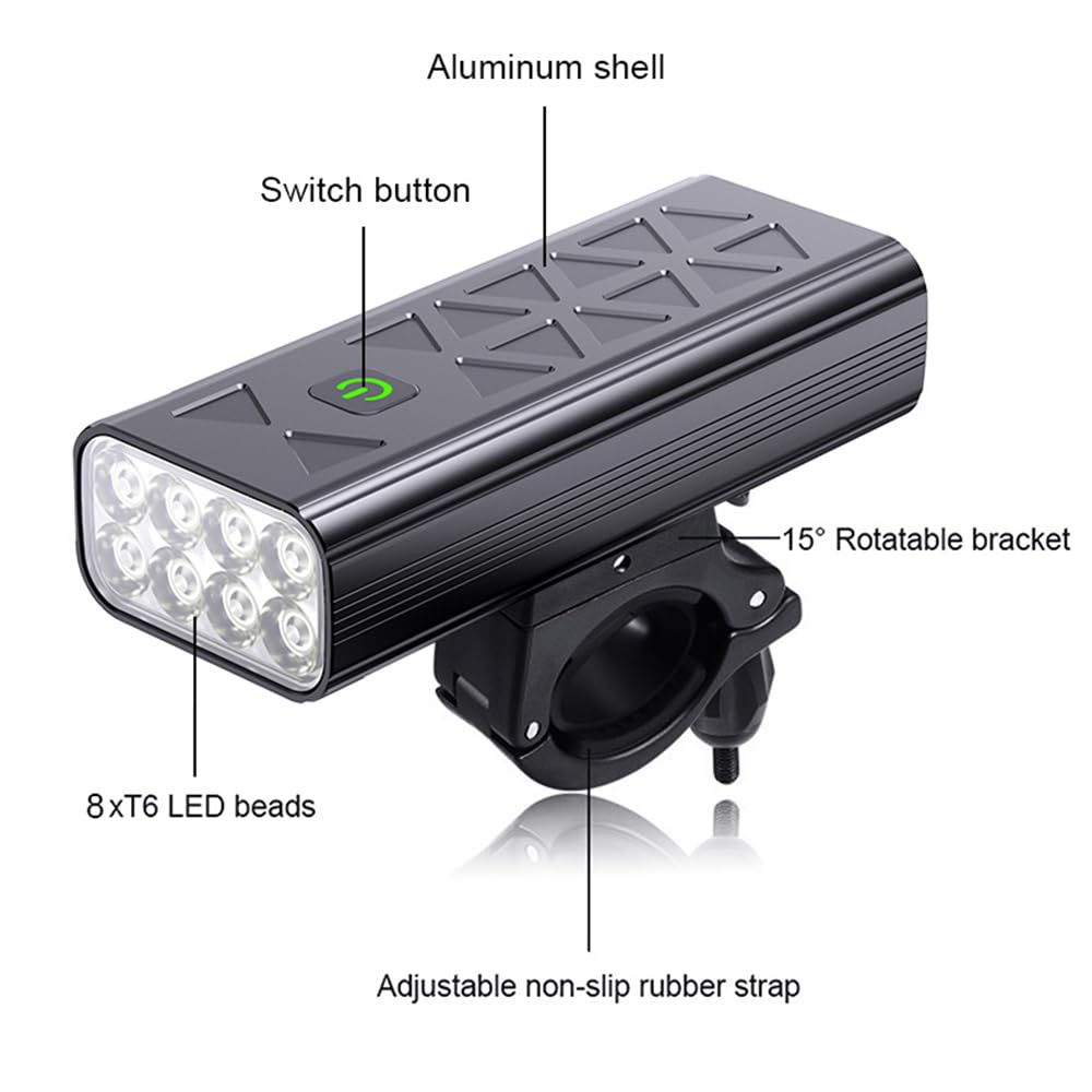 8t6 Led Rower Light Acaragible 10000 Mah Power Bank Rowerlight Super Jasne Latarkę Rowerowe Rowerowe Światło Rowerowe