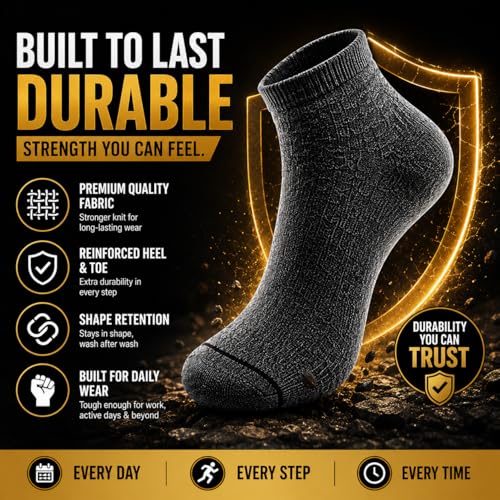 Image of MCAVOY ROME Ankle Length Cotton Socks Men & Women for Sports Unisex Multicolor Socks Ideal for Gym, Casual Wear & Running Odor Free,