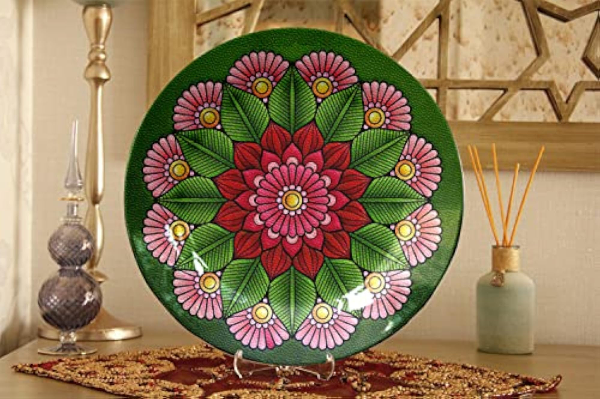 Mandala Art Ceramic Decorative Wall Plates, Set of 2