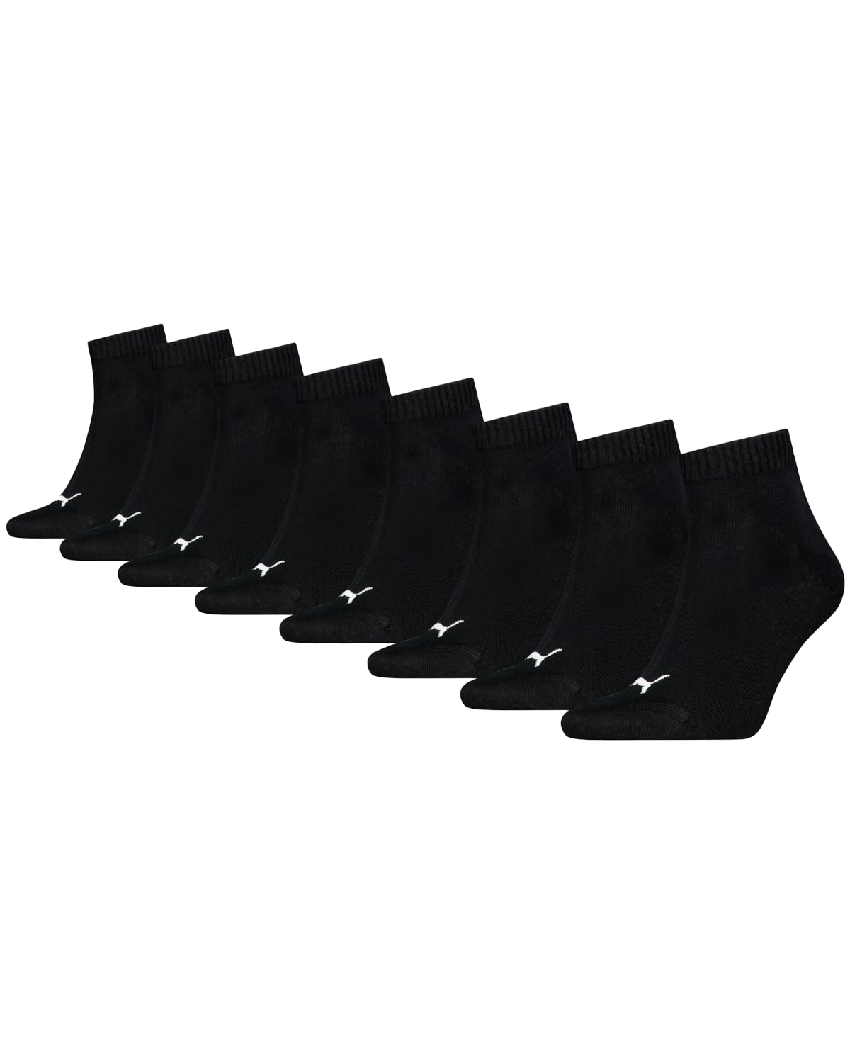 PUMA 8 Pairs 6+2 Pairs Quarter Socks Black 2.5-5 (35/38)