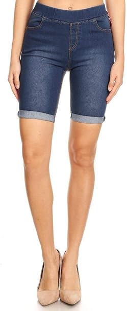 pull on bermuda jean shorts