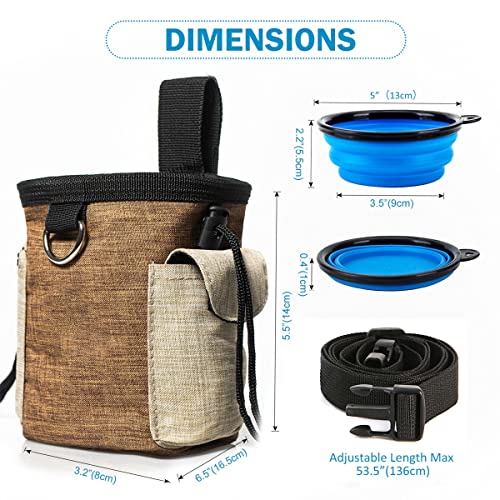 Bolsa de petisco de cachorro portátil multiuso para petiscos com tigela dobrável Coleira para cães B