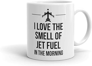 I Love the Smell of Jet Fuel in the Morning Pilot Coffee Mug Art Friend Tea Cup 11 oz