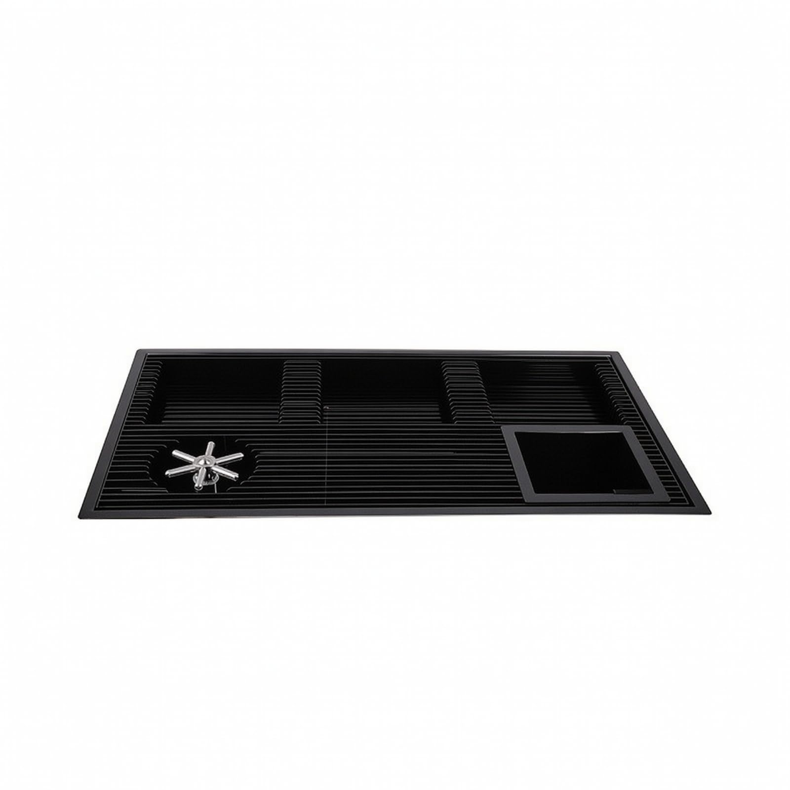 Stazione per Infusione Caffè con Vassoio Scolatoio in Acciaio Inox 304 E Risciacquo Tazze Integrato da 120 Mm Adatta per Utilizzo in Bar E Negozi di Caffè, Nero