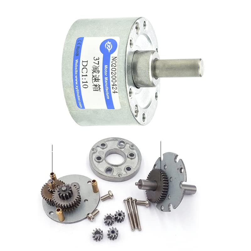 37MM Gear Reducer for 550/520/3530/3428/545/540 Micro DC Motor Gearbox DC Electric Motor Gearbox Accessories - (Speed(RPM): Ratio 168)