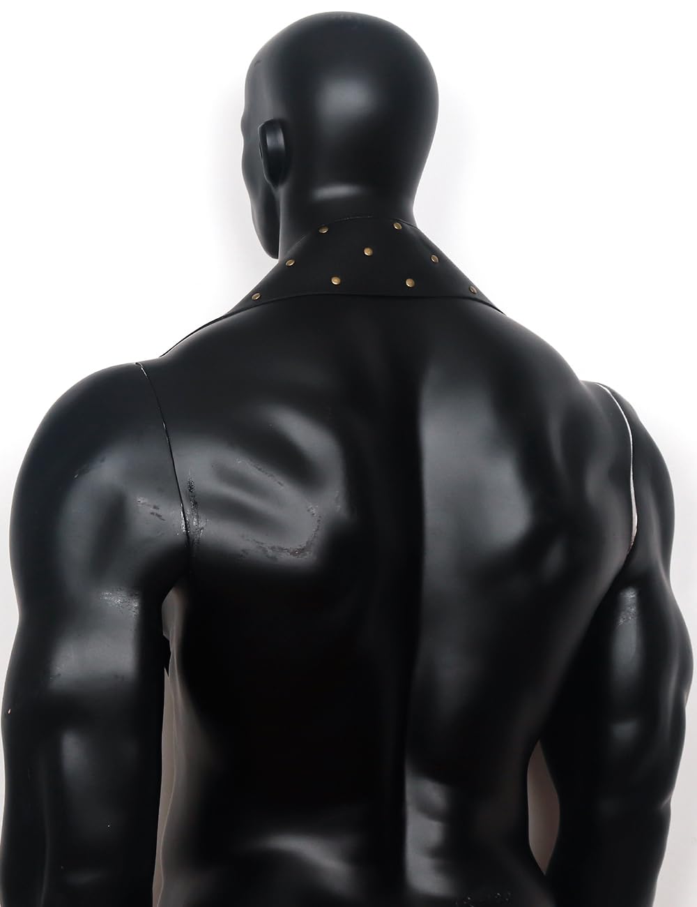 keland Punk Faux PU Leather Neck Stule Cape Cover dla kobiet, mężczyzn i marynarki (Z-czarny)