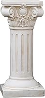 VISIBLE Roman Column Pedestal White 21.7" - Durable MGO Cement Fiber Garden Pillar for Indoor Outdoor Decor