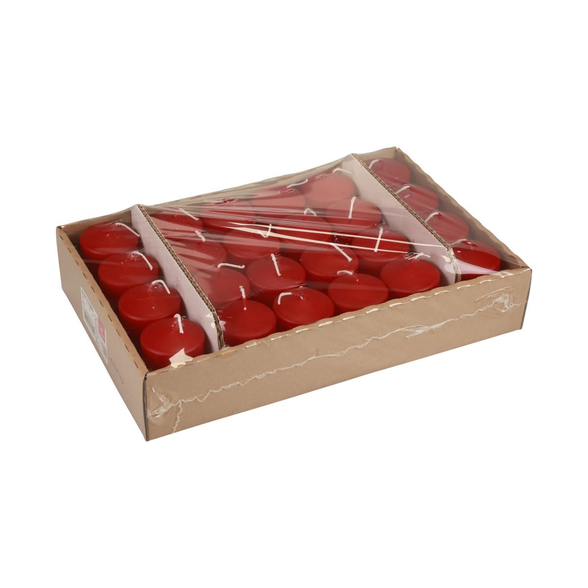 Adventskerzen Stumpenkerzen Rot Klein 70/50mm Altrot Safe Candle Qualitäts-Wachskerzen 24er Set, 24 Stück