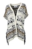 rick cardona rock Verschlusslos Rick Cardona Designer-Poncho ecru-bunt Größe 44/46