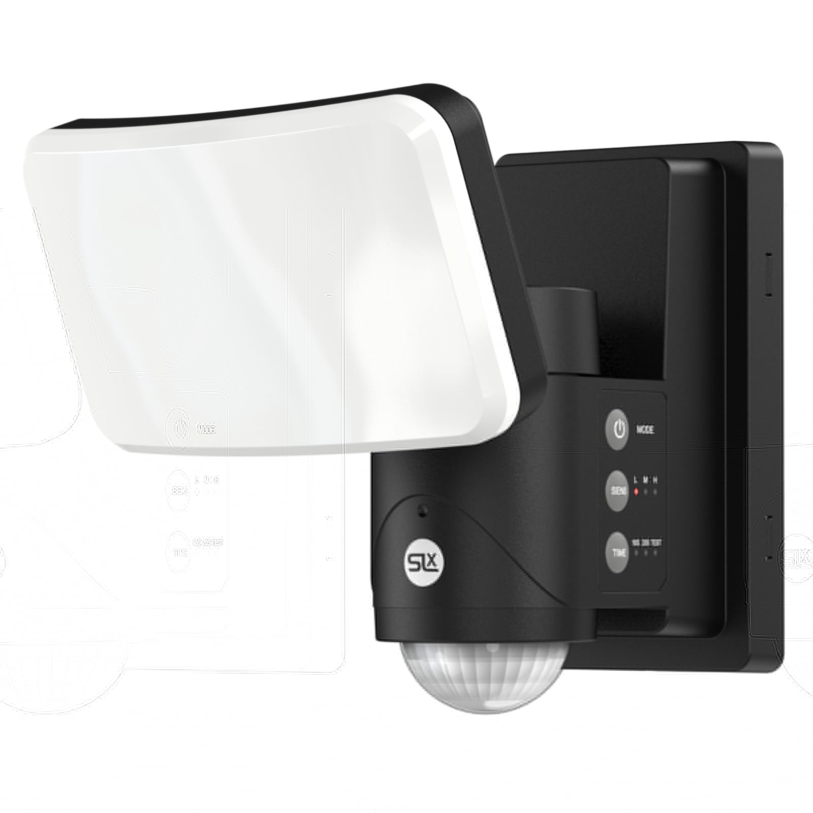 SLx Outdoor Security Light with PIR Motion Sensor, 1500 Lumen LED Floodlight, Battery Powered, IP65 Weatherproof, 240° Auto Tracking Robotic Sensor Black