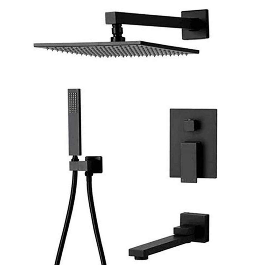 Ensemble Douche Salle de Bain en Laiton Noir Mat