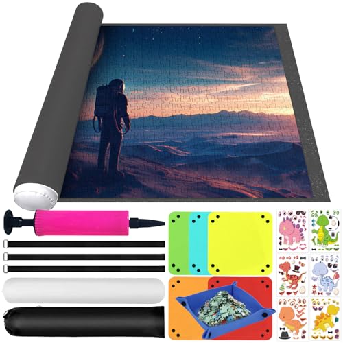 ZUSUZU Tapete Puzzle,Tapete para Puzzles,Estera de Rompecabezas Portátil,Alfombra Guarda Puzzle,Portátil Fieltro Alfombra Puzzle 3000 2000 1500 1000 Piezas(Gris)