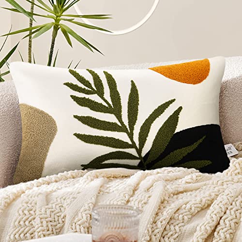 Merrycolor JS1008 Boho Lumbar Throw Pillow Covers 12X20 Tufted Abstract Mid Century Modern Pillowcases Bohemian Aesthetic Decorative Pillows For Couch Bed Sofa Living Room thumb #8