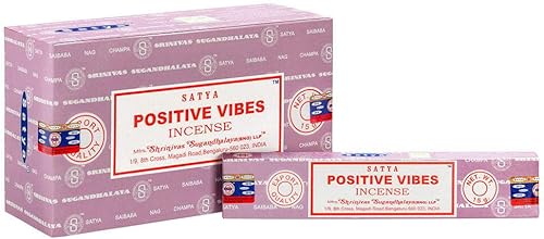 Satya Nag Champa Positive Vibes - Varillas de incienso, 12 unidades