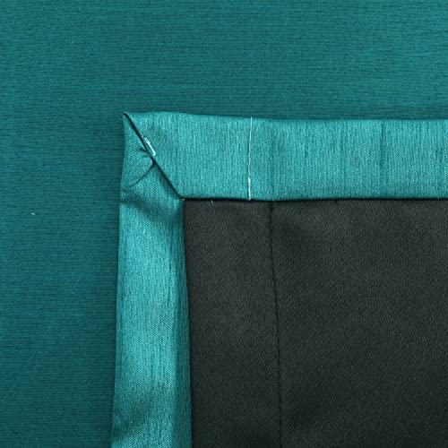 Image of GYROHOME Faux Silk Blackout Curtains with Black Liner, Solid Window Treatment Drapes for Bedroom Living Room, Eyelet Thermal Insulated (2Panels, 66x90inch,Teal)