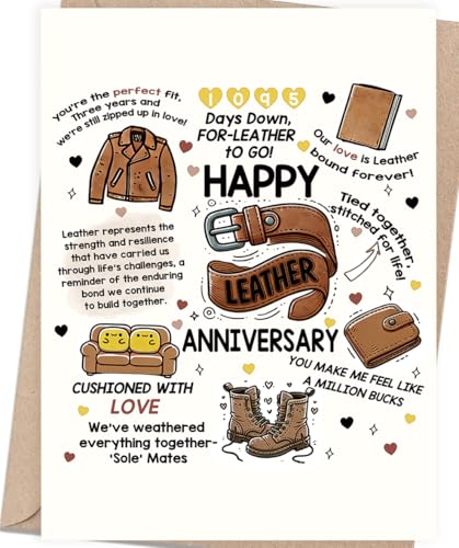 Unique 3rd Anniversary Card Gifts for Women Men Hi