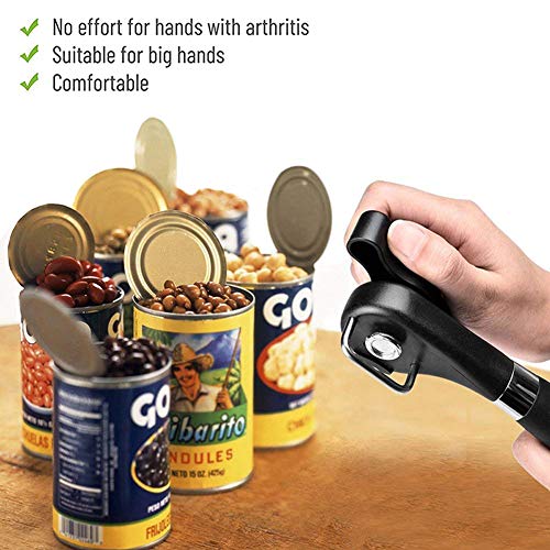 Can Opener Smooth Edge Manual, Can Opener Handheld, No Sharp Edges, Easy Turn Knob & Comfortable Non-slip Handle, Safe Side Cut Can Opener for Seniors - Image 2