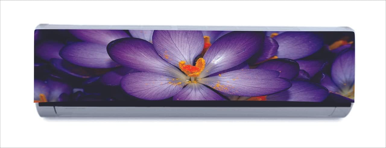 DreamKraft Decorative Purple Flowers AC Sticker Eye Catching AC Skin for Home Decor(Multicolor PVC Vinyl 30cm x 91cm)-image-5