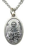 St Brendan Medal 3/4 Inch Long on a Stainless Steel Chain