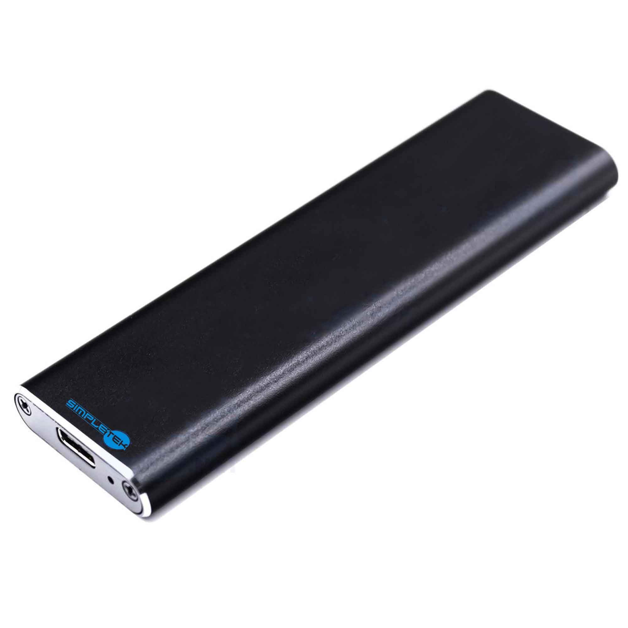 SIMPLETEK Caddy Obudowa SSD M.2 Dual Protocol 10 Gb/s USB 3.1 typu C | NVMe (10G) i SATA (6G) | SSD 16 GB w zestawie
