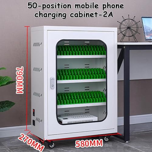 Armadietto Portatile per la Ricarica di cellulari, Stazione di Ricarica USB da 6 a 60 Slot e Carrello portaoggetti, Organizer per cellulari Ricaricabili per Eventi, uffici e scuole, 20 Slot