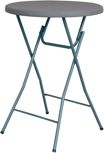 EME Catering Folding High Table, Dark Grey, Dimensions Ø80 x 110 cm Folding Table Cocktail Type Material High Density Polyethylene Suitable for Indoor and Outdoor Events