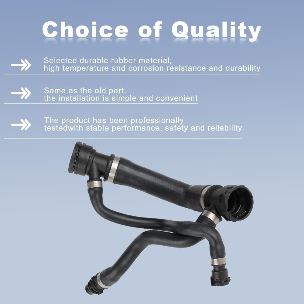 JDMON Radiator Cooling Upper Hose Compatible with 2006-2010 BMW 525i/ 525xi / 530i /530xi/ 528i/ 528i xDrive/ 528xi L6 3.0L Replace# 17127546064 17-12-7-546-064