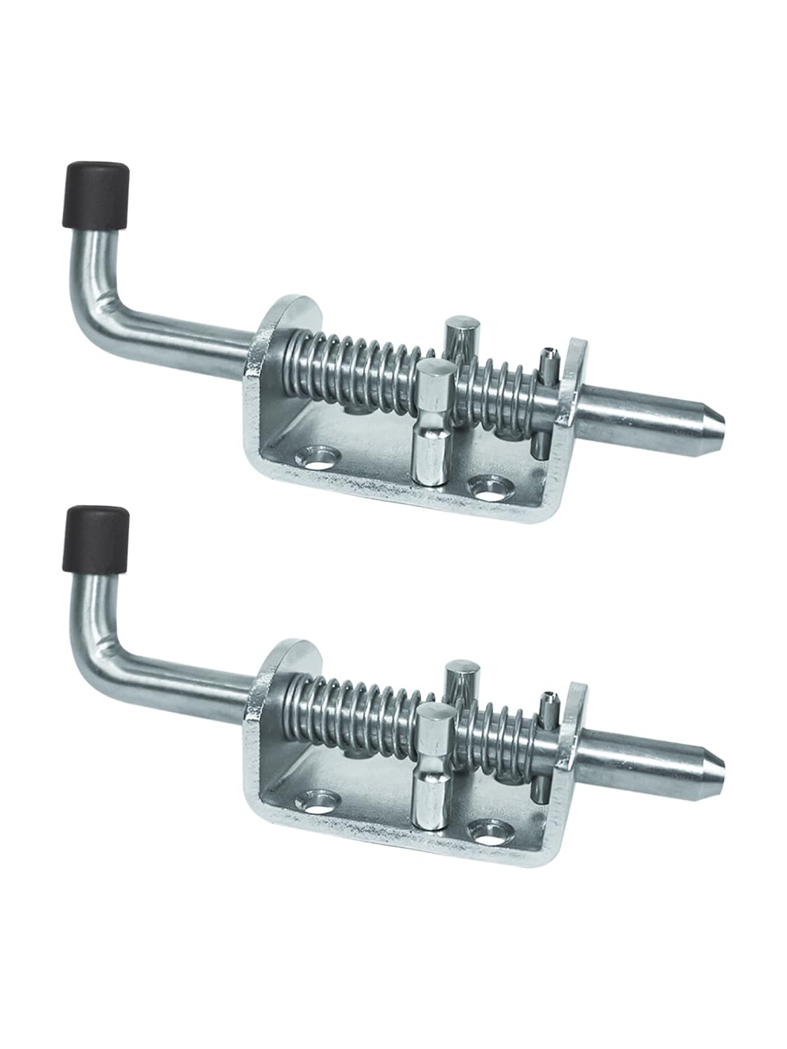 Spring Loaded Gate Latch Pin Barrel Bolt 6in x 1/2in Stem Durable Zinc Plated Solid Steel Heavy Duty for Tailgate - 2pcs