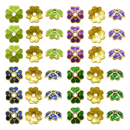 Image of Satra Traders Designeer Meenakari Beads Cap | Size : 7mm | Qty : 50pcs | MK40 (Dark Blue)