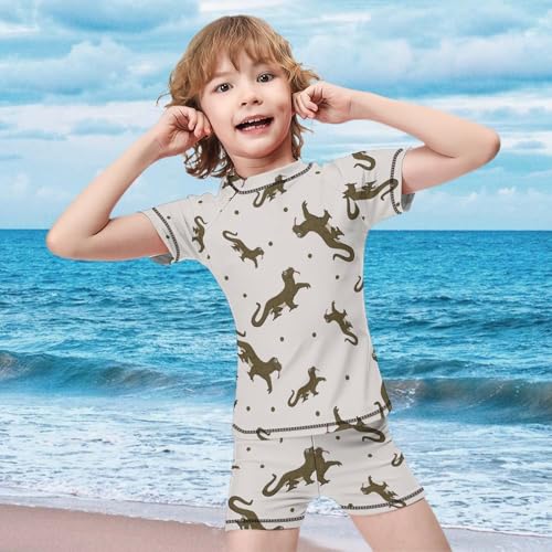 Cartoon Monitor LizardChildren's Swimsuits Boys Two Piece Suit10-12Y（150cm）3
