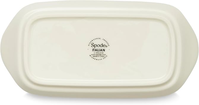 Spode x Blue Italian Porcelain Butter Dish with Lid - Elegant Design Featuring Signature Blue and White Oriental border, Dishwasher Safe, Suitable for Kitchen Display and Everyday Use, Made in England