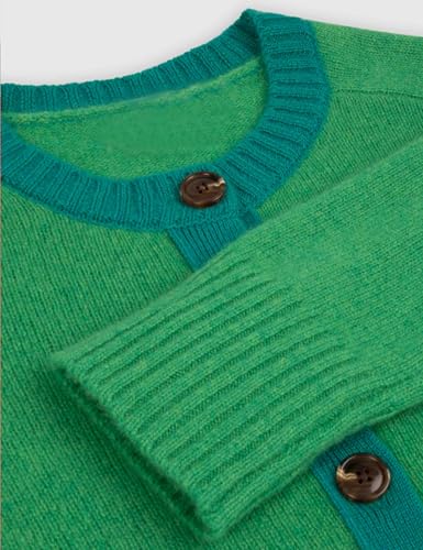 Springrain Womens Cropped Cardigan Long Sleeve Button Down Sweater Coat Color Block Casual Knit Jacket Outerwear4