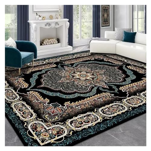 Tapis rétro de grande taille en velours de cristal isolant et doux pour le sol